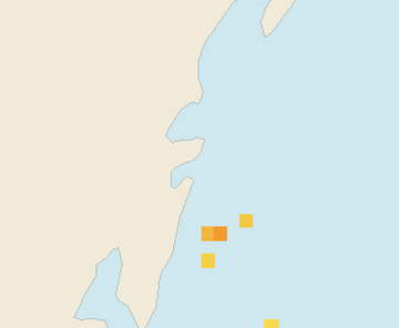 Satellite floating-algae map near Tulum Beach Zone, Jan 2023 (opens full map image in a new tab)
