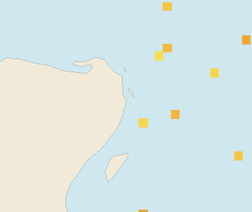 Satellite floating-algae map near Cancun Hotel Zone, Feb 2023 (opens full map image in a new tab)