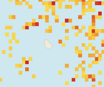 Satellite floating-algae map near Eastern Barbados, Feb 2023 (opens full map image in a new tab)