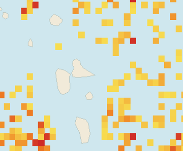 Satellite floating-algae map near Guadeloupe Atlantic Coast, Feb 2023 (opens full map image in a new tab)
