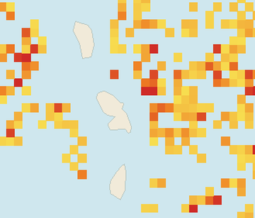 Satellite floating-algae map near Martinique Atlantic Coast, Feb 2023 (opens full map image in a new tab)