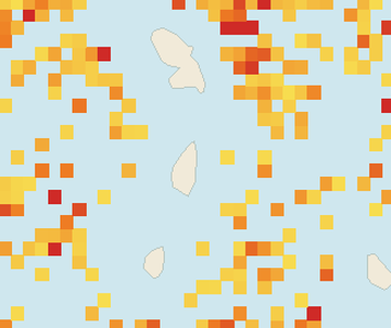 Satellite floating-algae map near Saint Lucia East Coast, Mar 2023 (opens full map image in a new tab)
