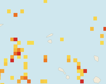Satellite floating-algae map near St. Maarten, Mar 2023 (opens full map image in a new tab)