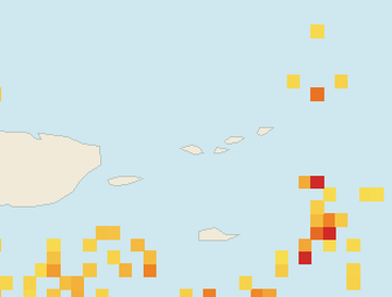 Satellite floating-algae map near St. Thomas, Mar 2023 (opens full map image in a new tab)