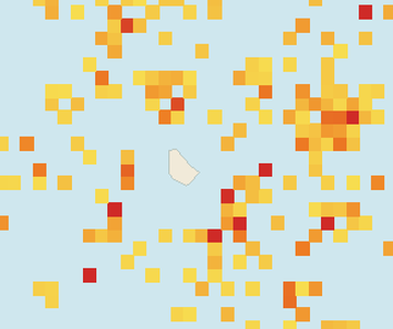 Satellite floating-algae map near Eastern Barbados, Apr 2023 (opens full map image in a new tab)