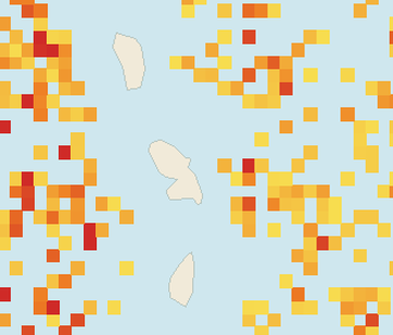 Satellite floating-algae map near Martinique Atlantic Coast, Apr 2023 (opens full map image in a new tab)