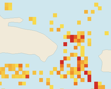 Satellite floating-algae map near Punta Cana and Bavaro, Apr 2023 (opens full map image in a new tab)