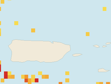 Satellite floating-algae map near San Juan and Isla Verde, Apr 2023 (opens full map image in a new tab)