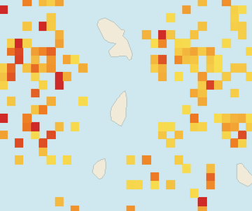Satellite floating-algae map near Saint Lucia East Coast, Apr 2023 (opens full map image in a new tab)