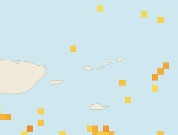 Satellite floating-algae map near St. Thomas, Apr 2023 (opens full map image in a new tab)
