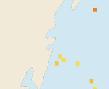 Satellite floating-algae map near Tulum Beach Zone, Apr 2023 (opens full map image in a new tab)