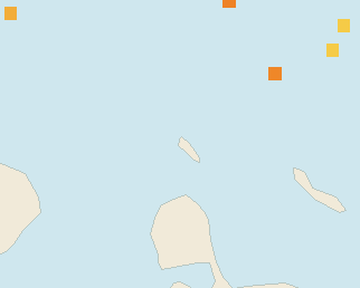 Satellite floating-algae map near Aruba Palm and Eagle Beach, May 2023 (opens full map image in a new tab)
