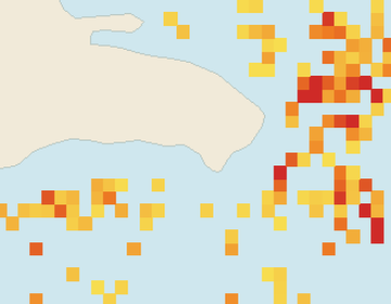 Satellite floating-algae map near Bayahibe, May 2023 (opens full map image in a new tab)