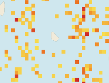 Satellite floating-algae map near South Coast Barbados, May 2023 (opens full map image in a new tab)
