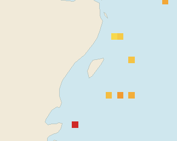 Satellite floating-algae map near Akumal, Jun 2023 (opens full map image in a new tab)