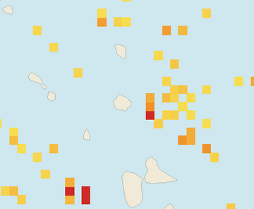 Satellite floating-algae map near Antigua East Coast, Jun 2023 (opens full map image in a new tab)