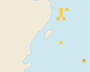 Satellite floating-algae map near Akumal, Jul 2023 (opens full map image in a new tab)