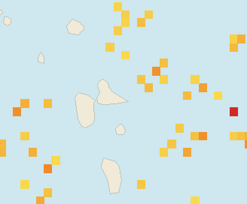 Satellite floating-algae map near Guadeloupe Atlantic Coast, Jul 2023 (opens full map image in a new tab)