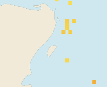 Satellite floating-algae map near Playa del Carmen, Jul 2023 (opens full map image in a new tab)