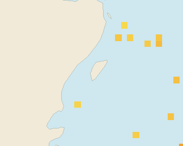 Satellite floating-algae map near Akumal, Aug 2023 (opens full map image in a new tab)