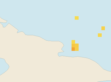 Satellite floating-algae map near Guardalavaca, Aug 2023 (opens full map image in a new tab)