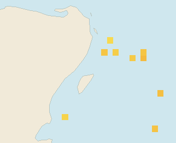 Satellite floating-algae map near Playa del Carmen, Aug 2023 (opens full map image in a new tab)