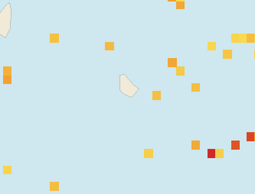Satellite floating-algae map near South Coast Barbados, Aug 2023 (opens full map image in a new tab)