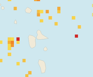 Satellite floating-algae map near Guadeloupe Atlantic Coast, Sep 2023 (opens full map image in a new tab)