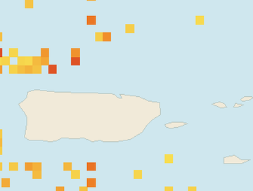 Satellite floating-algae map near San Juan and Isla Verde, Sep 2023 (opens full map image in a new tab)