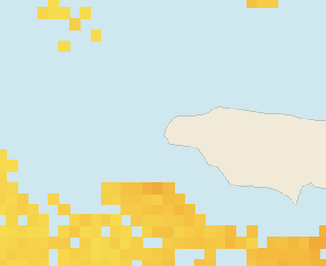 Satellite floating-algae map near Negril, Oct 2023 (opens full map image in a new tab)