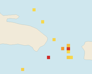 Satellite floating-algae map near Punta Cana and Bavaro, Nov 2023 (opens full map image in a new tab)