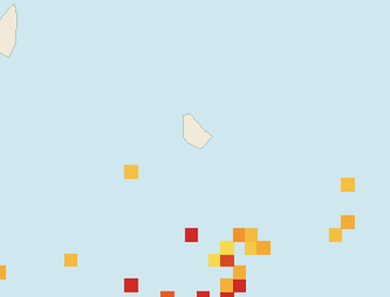 Satellite floating-algae map near South Coast Barbados, Jan 2024 (opens full map image in a new tab)