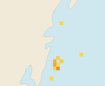 Satellite floating-algae map near Tulum Beach Zone, Feb 2024 (opens full map image in a new tab)