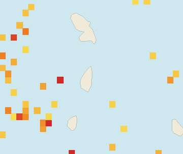 Satellite floating-algae map near Saint Lucia East Coast, Mar 2024 (opens full map image in a new tab)