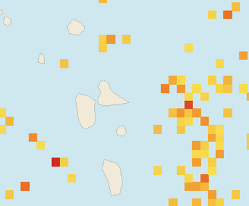 Satellite floating-algae map near Guadeloupe Atlantic Coast, May 2024 (opens full map image in a new tab)
