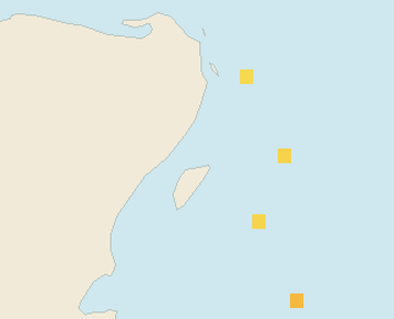 Satellite floating-algae map near Playa del Carmen, May 2024 (opens full map image in a new tab)