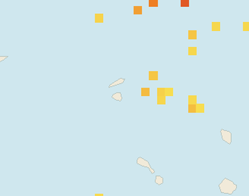 Satellite floating-algae map near St. Maarten, May 2024 (opens full map image in a new tab)