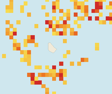 Satellite floating-algae map near Eastern Barbados, Aug 2024 (opens full map image in a new tab)