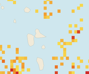 Satellite floating-algae map near Guadeloupe Atlantic Coast, Aug 2024 (opens full map image in a new tab)