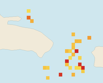Satellite floating-algae map near Punta Cana and Bavaro, Aug 2024 (opens full map image in a new tab)