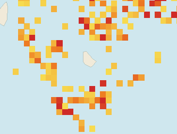 Satellite floating-algae map near South Coast Barbados, Aug 2024 (opens full map image in a new tab)