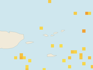 Satellite floating-algae map near St. Thomas, Aug 2024 (opens full map image in a new tab)