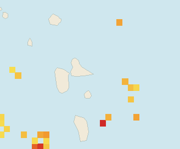 Satellite floating-algae map near Guadeloupe Atlantic Coast, Sep 2024 (opens full map image in a new tab)