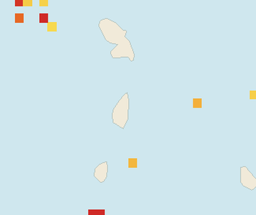 Satellite floating-algae map near Saint Lucia East Coast, Sep 2024 (opens full map image in a new tab)