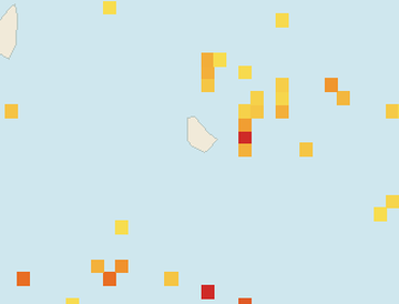 Satellite floating-algae map near South Coast Barbados, Jan 2025 (opens full map image in a new tab)