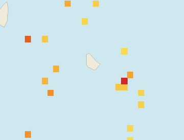 Satellite floating-algae map near South Coast Barbados, Feb 2025 (opens full map image in a new tab)