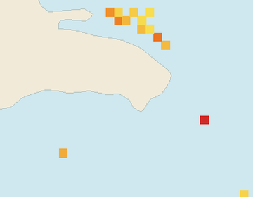 Satellite floating-algae map near Bayahibe, Mar 2025 (opens full map image in a new tab)