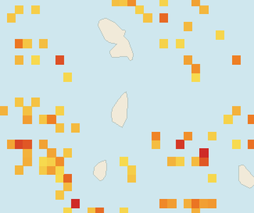 Satellite floating-algae map near Saint Lucia East Coast, Mar 2025 (opens full map image in a new tab)