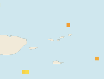 Satellite floating-algae map near St. Thomas, Mar 2025 (opens full map image in a new tab)