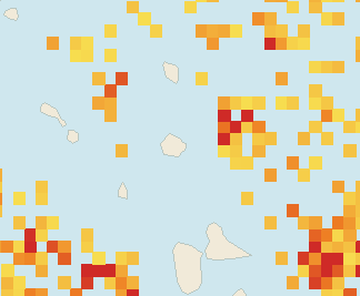 Satellite floating-algae map near Antigua East Coast, Apr 2025 (opens full map image in a new tab)